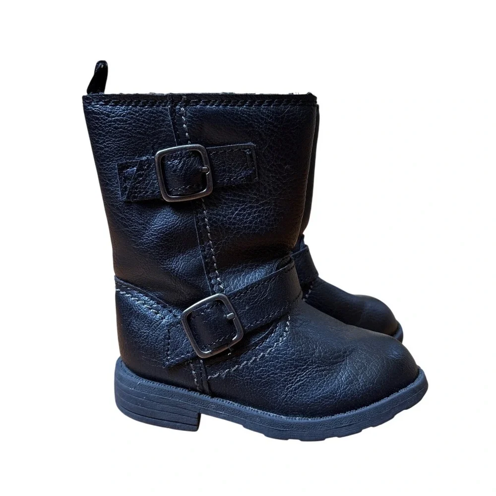 Carter's Moto Boots Girls Black Buckle SIZE 5